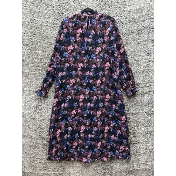 GANNI‎ Ruffled Floral Print Lilac Sachet Midi Dress Size 40 NWT - Picture 2 of 13